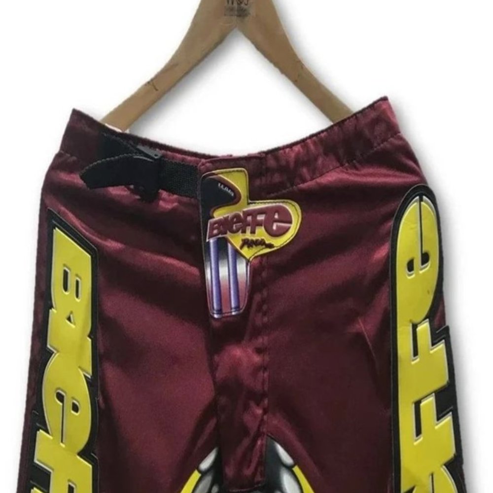 Pants Vintage Team Bieffe Motorcross Racing Pants 32 x 31 Maroon/yellow/black - Picture 4 of 6